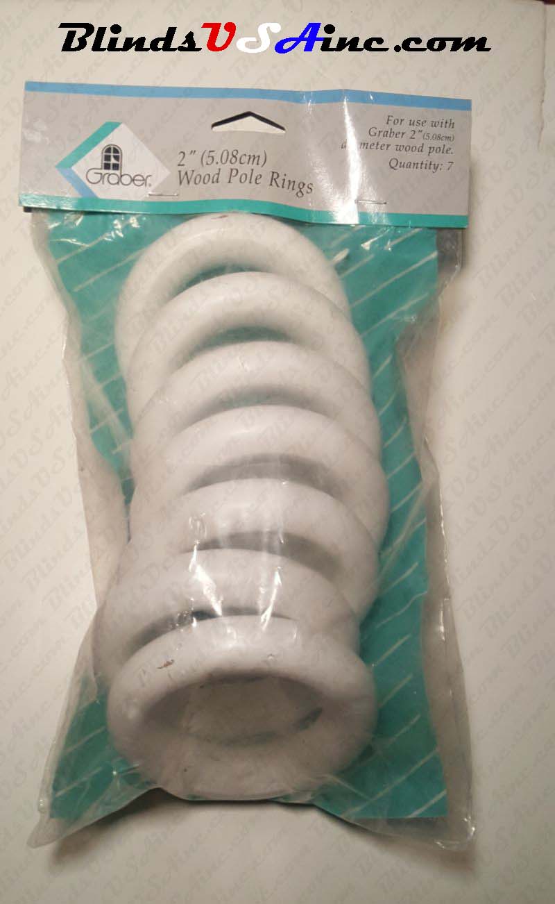 Graber 2" Wood Pole Rings, pack of 7, finish white, Part # 3-140-1