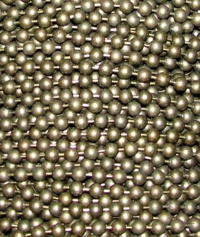 #10 Metal Beaded Chain, Antique Brass Plated Steel, 4.4mm Bead