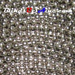 #6 Metal Beaded Chain, Nickel Plated Steel, 3mm Bead