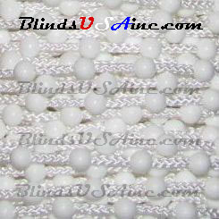 #10 Plastic Beaded Chain, White Bead, 4.3mm Bead, Plastic Beaded Cord