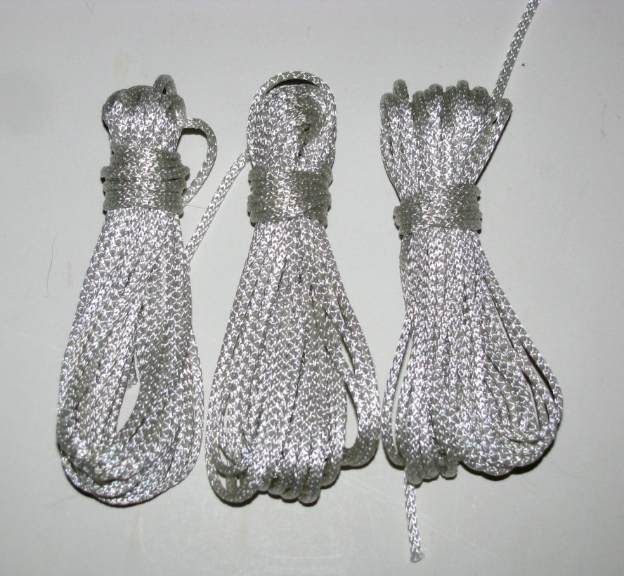 2.2mm cord, 18 feet, grayish white in color