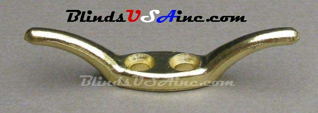 2.5 inch bright brass cast cord cleat