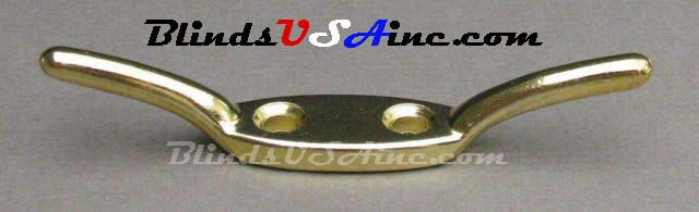 3.5 inch bright brass cast cord cleat