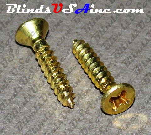 Counter Sink Wood Screws, finish brass, 1/4" round head, #6, 3/4" long, package of 10, Item # SCR-CS4-B
