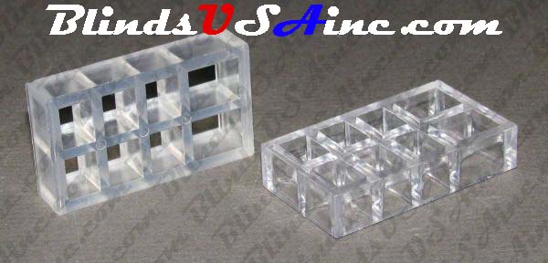 1-3/4 x 1 x 3/8 inch clear plastic Spacer Block, #SPCR-05