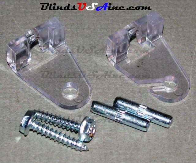 Mini Blind plastic Hold Down Brackets with pins and screws