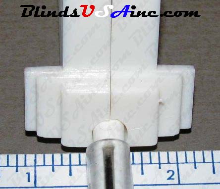 Horizontal Blind High Profile Wand Tilt Control hook, universal flange, flange view