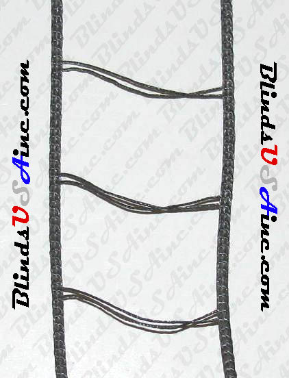 Mini Blind Ladder Cord, Color Black #233/033, 1-1/8" inside width
