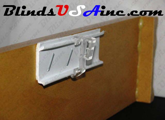 Display photo showing item #HCL-HW2 attached to support strip, support strip is attached to valance