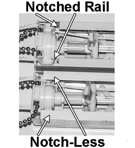 Vertical Blind Track Headrail Notched and Notchless