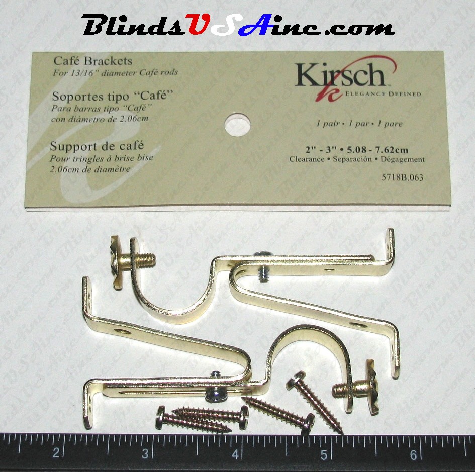 Kirsch 13/16 inch Cafe' Rod Support Bracket pair, Item # DRP-Cafe-5718B, Part # 5718B.063