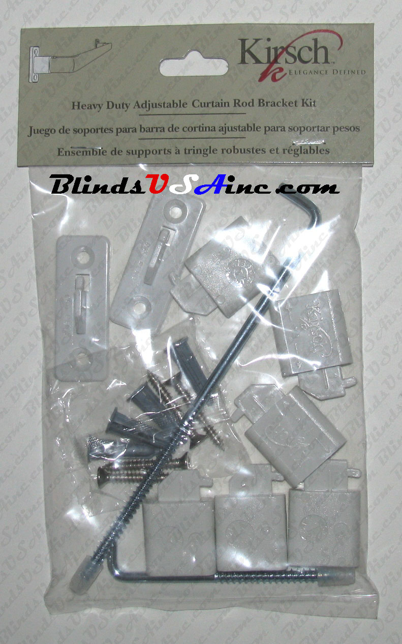 Kirsch curtain rod heavy duty adjustable extension bracket kit packaged, part # 6105-025