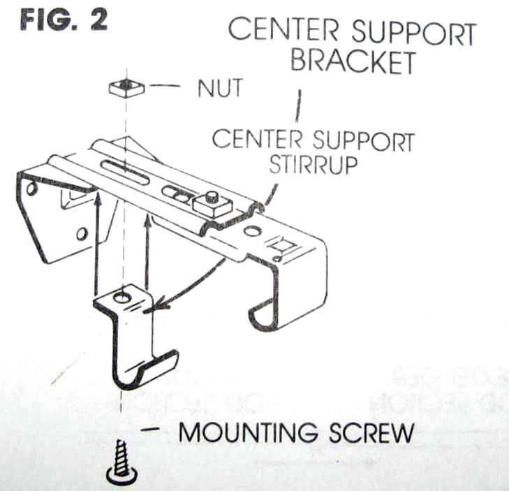 Graber Sheer Rod Support Bracket in use, part # 2092-0