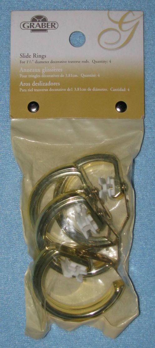 New 8 pc KIRSCH REPLACEMENT TRAVERSE RING SLIDES Ant BRASS Fits 1 3/8" pole 