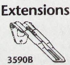 Kirsch flat extension bracket, part # 3590-025, attached to base bracket