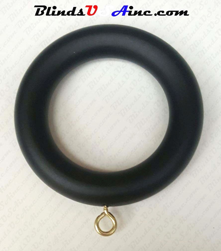Graber 1-3/8" Wood Pole Ring, pack of 7, finish matte black, Part # 3-553-39