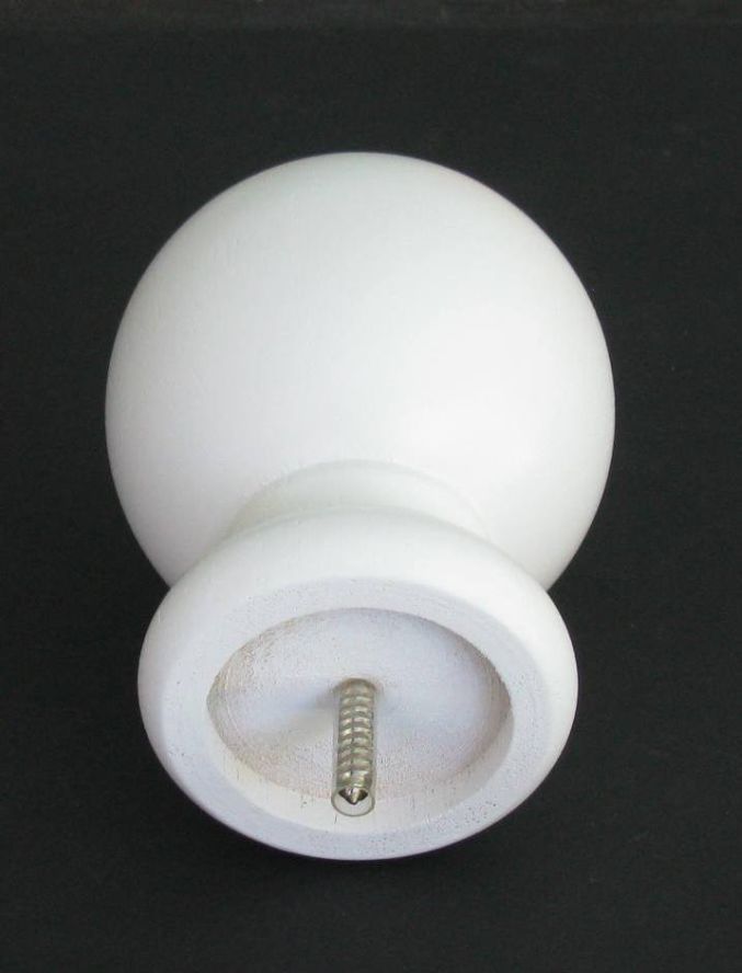 Graber 2" screw-in finial Round, part #3-134-1 back view