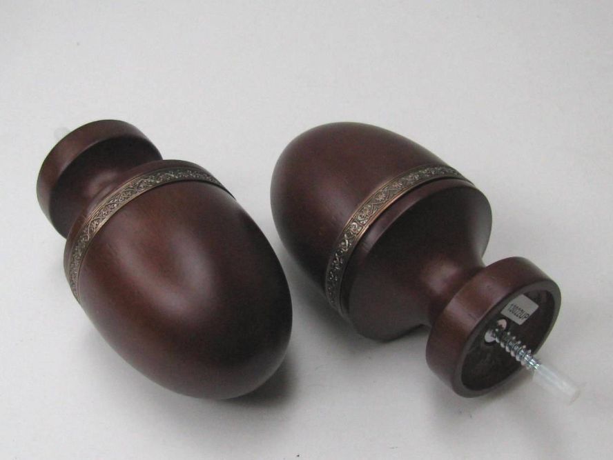 Graber 1-3/8" screw-in finial Elite Romance, part #3-431-77 front and back view