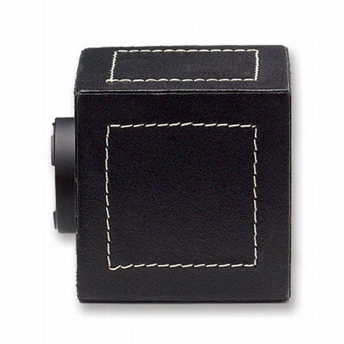 Kirsch Mix & Match Screw in Finials, Design: Leather Cube, Finish: Black, Part # 73284-006