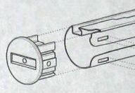 Drawing of a Finial plug sliding into rod